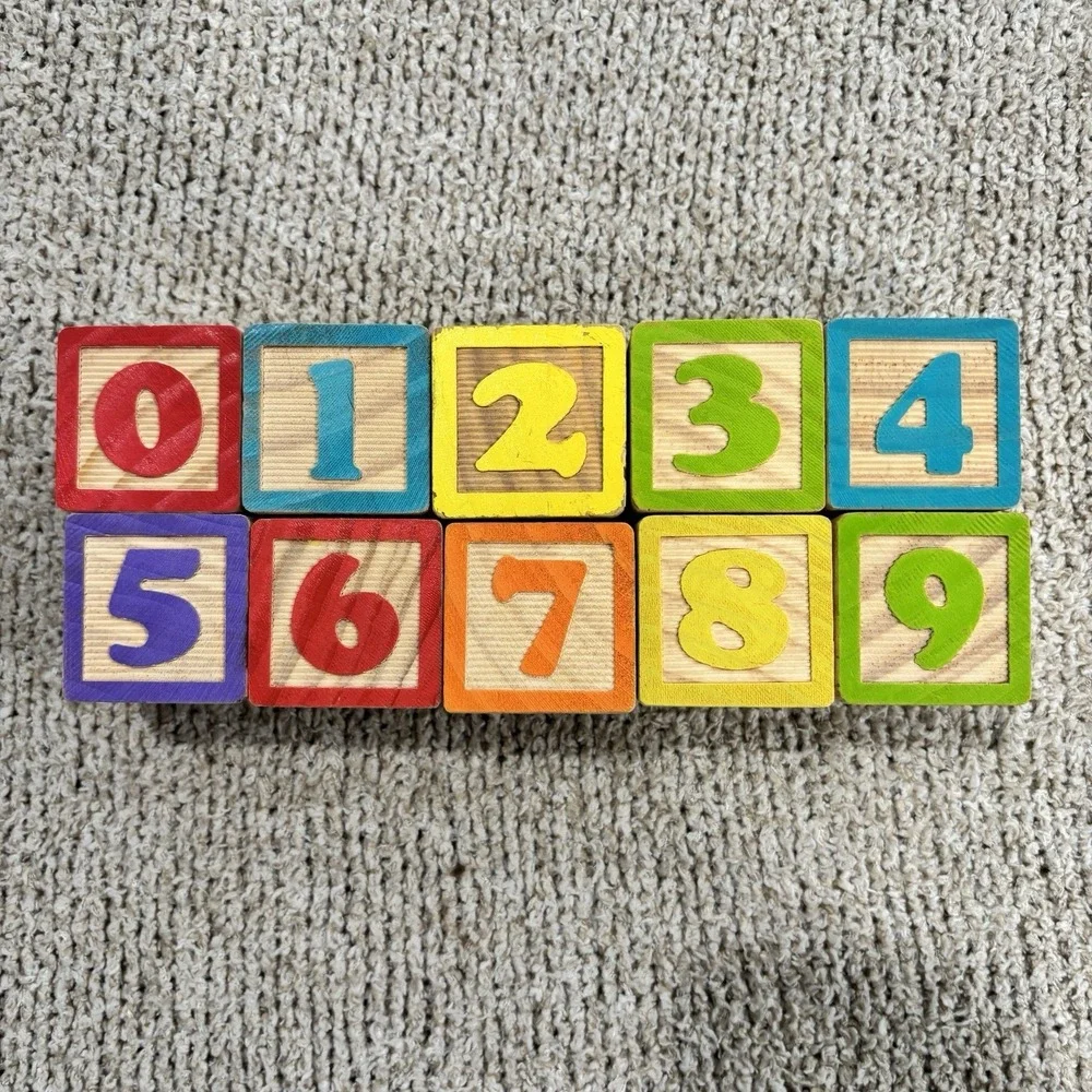 Number And‎ Math Sign Alphabet Building Wood Blocks Learning Toy Homeschool